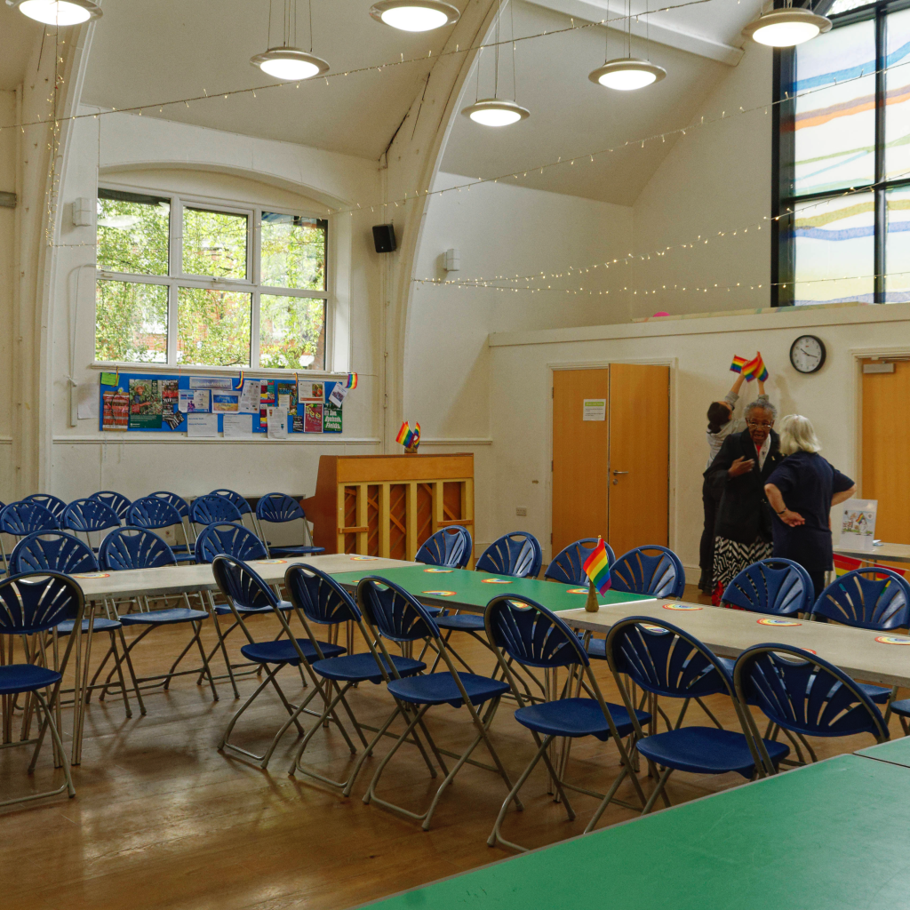 Church Hall - Set for a meal