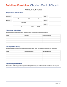 Caretaker Application Form 2024